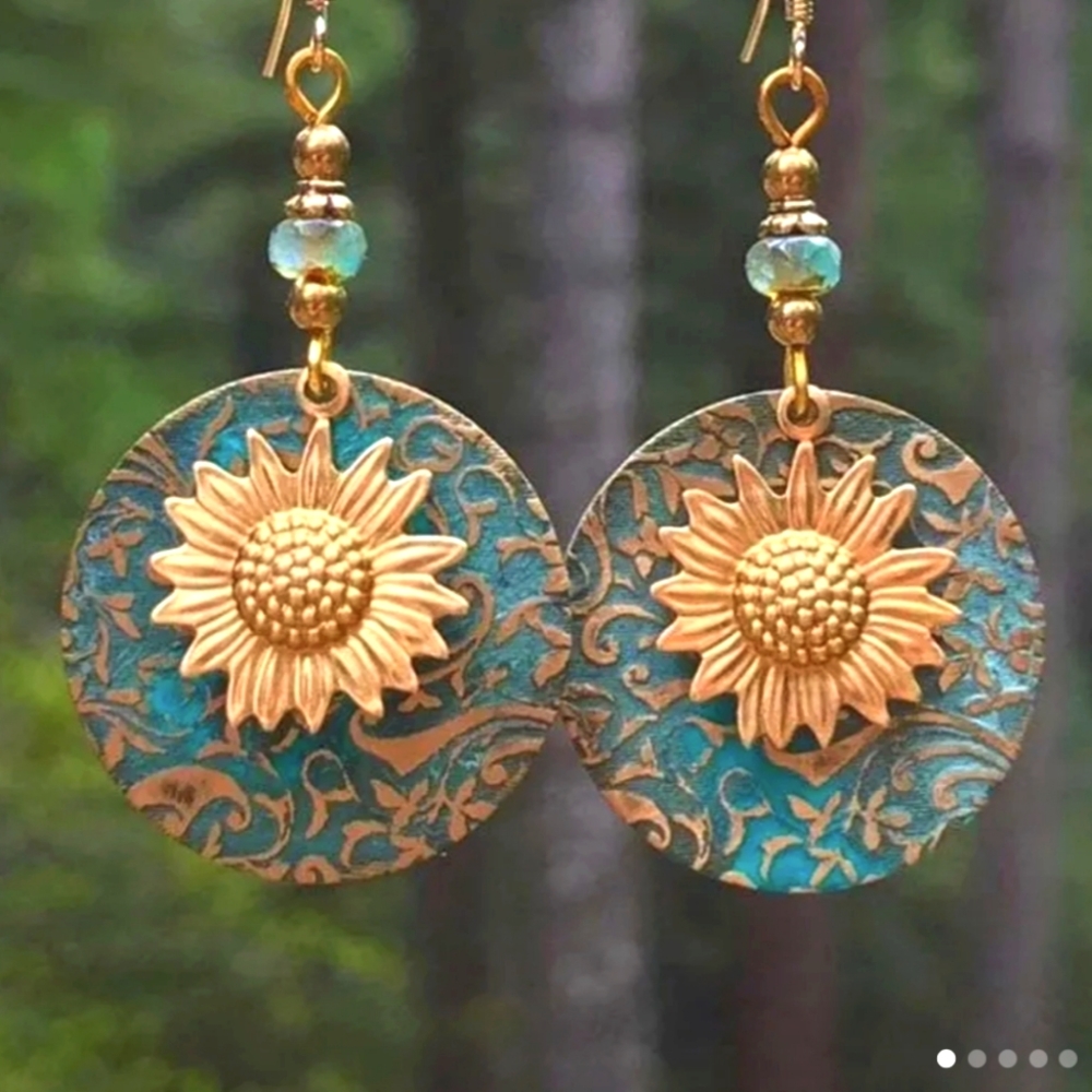 Boho Sunflower Earrings